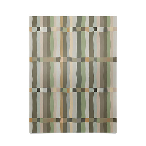 Ninola Design Modern Stripes Green Bog Poster