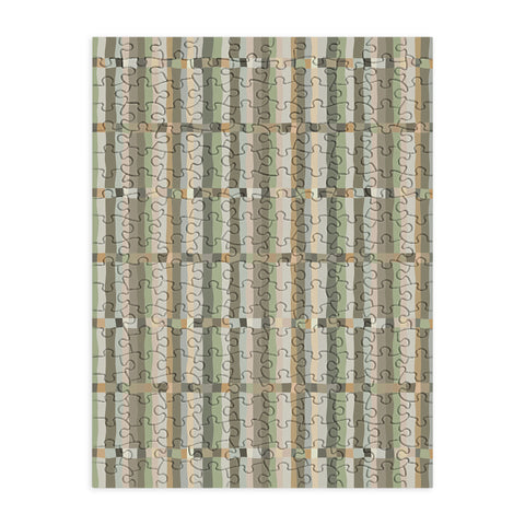 Ninola Design Modern Stripes Green Bog Puzzle