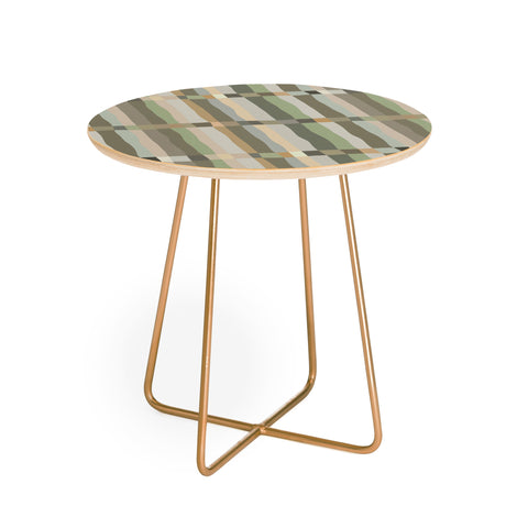 Ninola Design Modern Stripes Green Bog Round Side Table