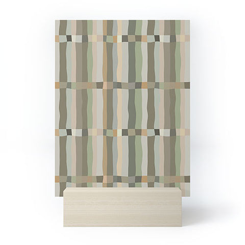 Ninola Design Modern Stripes Green Bog Mini Art Print