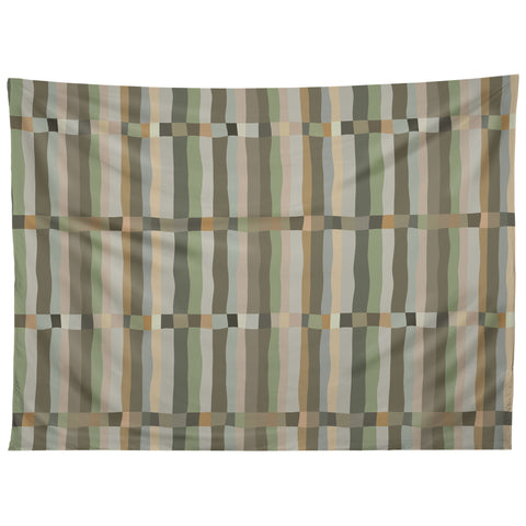 Ninola Design Modern Stripes Green Bog Tapestry