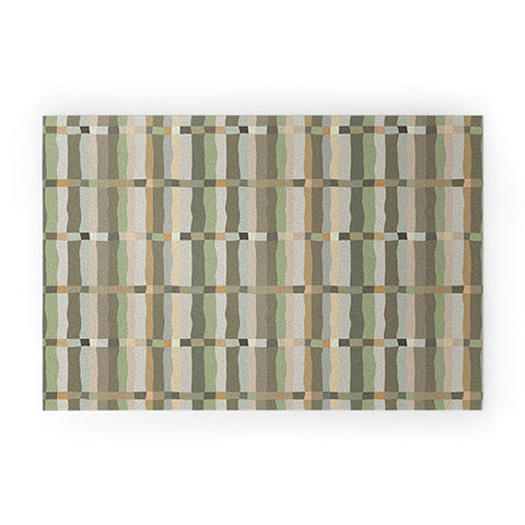 Ninola Design Modern Stripes Green Bog Welcome Mat