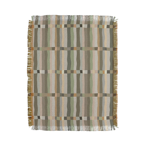 Ninola Design Modern Stripes Green Bog Throw Blanket