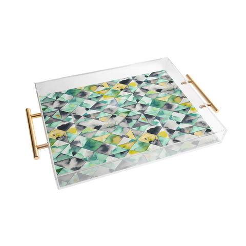 Ninola Design Moody Geometry Green Acrylic Tray