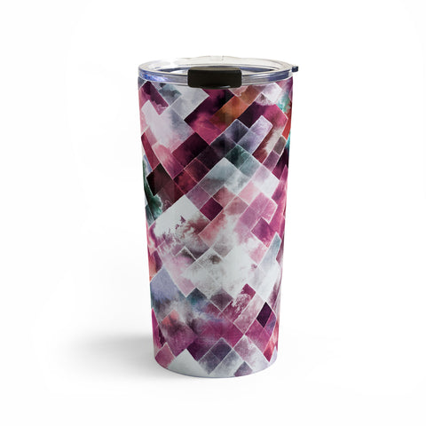 Ninola Design Moody Geometry Pink Travel Mug