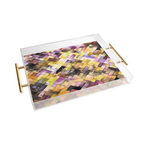 Ninola Design Moody Geometry Purple Acrylic Tray