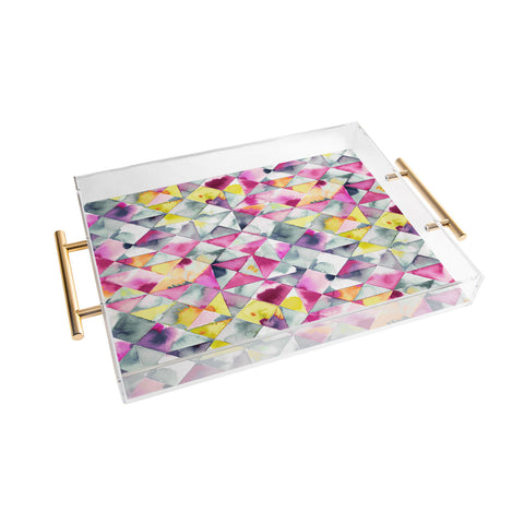 Ninola Design Moody Triangles Pink Acrylic Tray