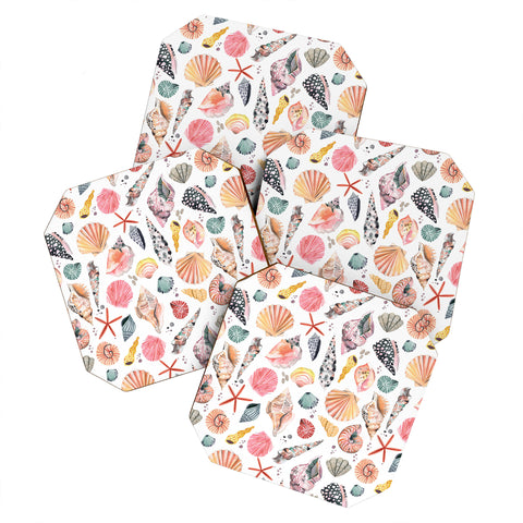 Ninola Design Moroccan Sea Shells Orange Coaster Set