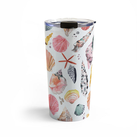 Ninola Design Moroccan Sea Shells Orange Travel Mug