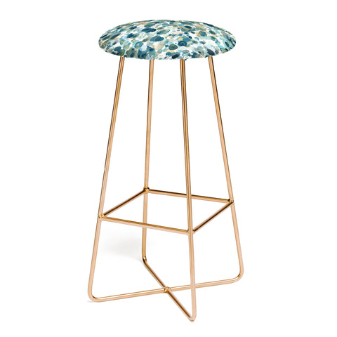 Ninola Design Moss Forest Blue Gold Bar Stool