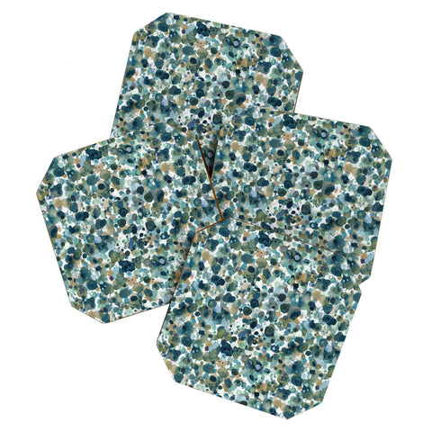 Ninola Design Moss Forest Blue Gold Coaster Set