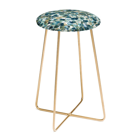 Ninola Design Moss Forest Blue Gold Counter Stool