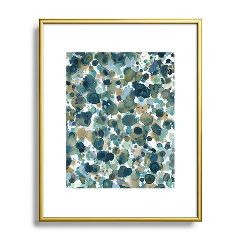 Ninola Design Moss Forest Blue Gold Metal Framed Art Print