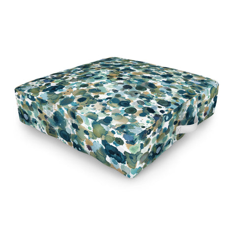 Ninola Design Moss Forest Blue Gold Outdoor Floor Cushion