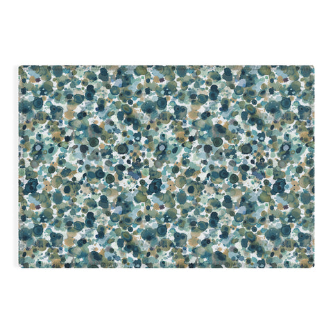 Ninola Design Moss Forest Blue Gold Outdoor Rug