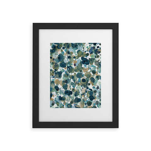Ninola Design Moss Forest Blue Gold Framed Art Print