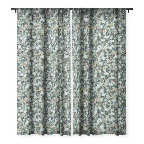 Ninola Design Moss Forest Dark Blue Sheer Window Curtain