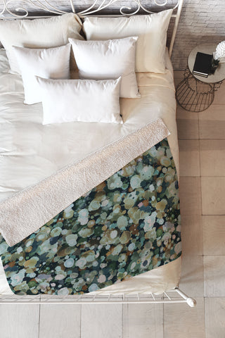 Ninola Design Moss Forest Dark Blue Fleece Throw Blanket