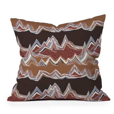 Ninola Design Mountain Layers Western Outdoor Throw Pillow