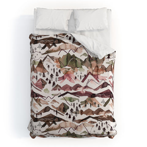 Ninola Design Mountains Red Duvet Cover