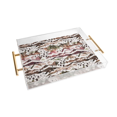 Ninola Design Mountains Red Acrylic Tray