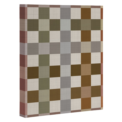 Ninola Design Multicolored Checker Natural Art Canvas