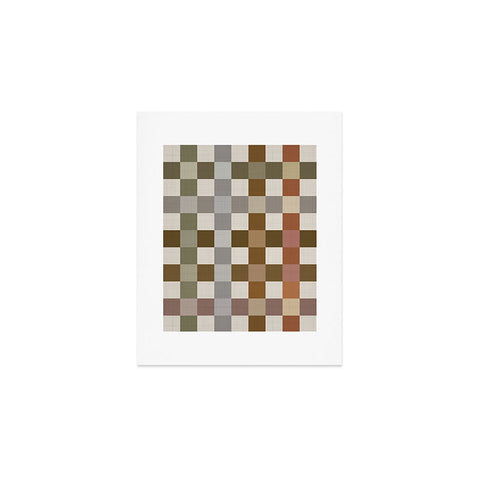 Ninola Design Multicolored Checker Natural Art Print