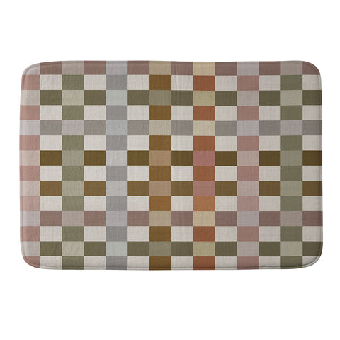 Ninola Design Multicolored Checker Natural Memory Foam Bath Mat