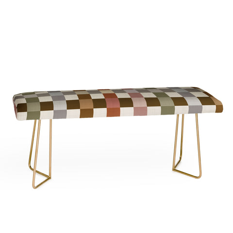 Ninola Design Multicolored Checker Natural Bench