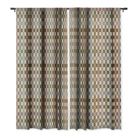 Ninola Design Multicolored Checker Natural Blackout Window Curtain