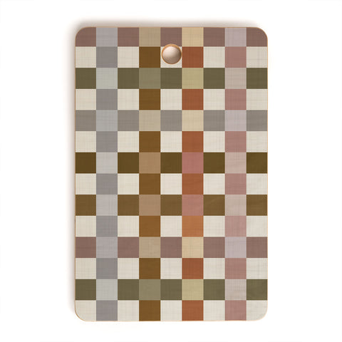 Ninola Design Multicolored Checker Natural Cutting Board Rectangle