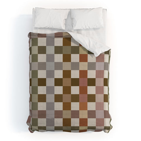 Ninola Design Multicolored Checker Natural Duvet Cover