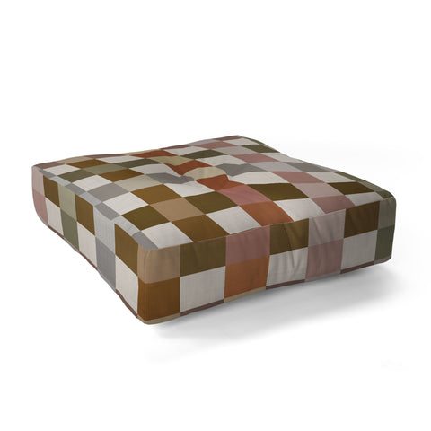 Ninola Design Multicolored Checker Natural Floor Pillow Square