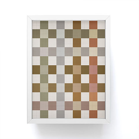 Ninola Design Multicolored Checker Natural Framed Mini Art Print