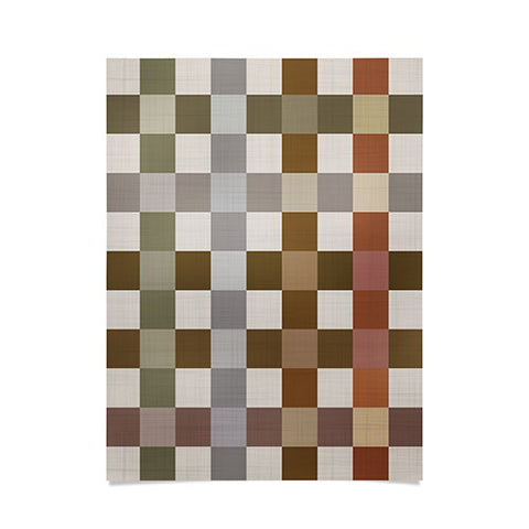 Ninola Design Multicolored Checker Natural Poster