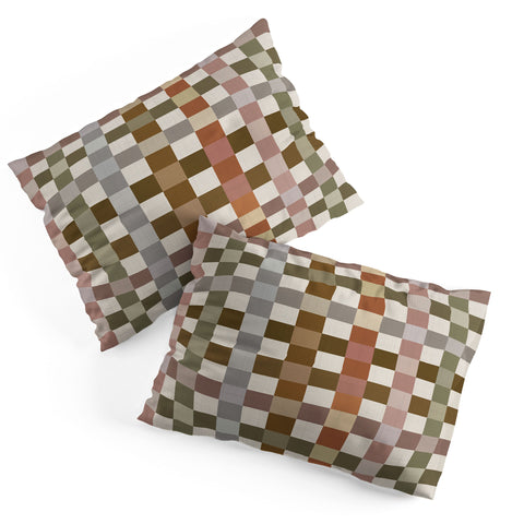 Ninola Design Multicolored Checker Natural Pillow Shams