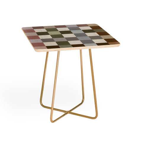 Ninola Design Multicolored Checker Natural Side Table