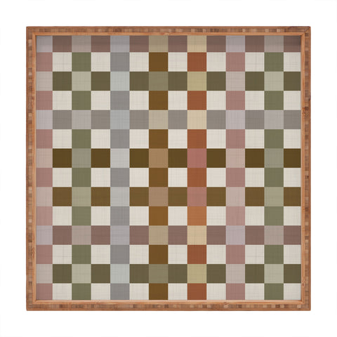 Ninola Design Multicolored Checker Natural Square Tray