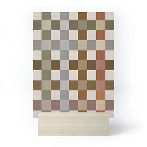 Ninola Design Multicolored Checker Natural Mini Art Print