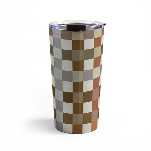 Ninola Design Multicolored Checker Natural Travel Mug