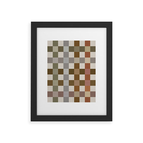 Ninola Design Multicolored Checker Natural Framed Art Print