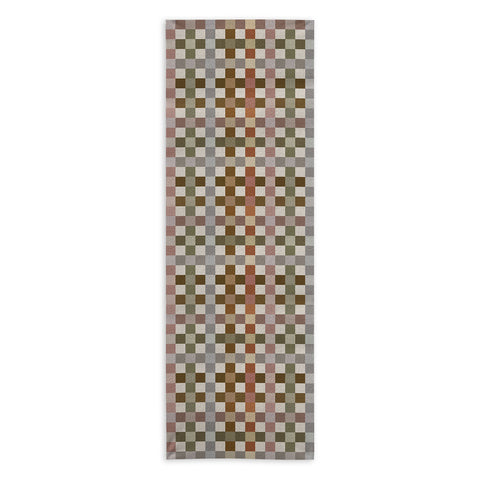 Ninola Design Multicolored Checker Natural Yoga Towel
