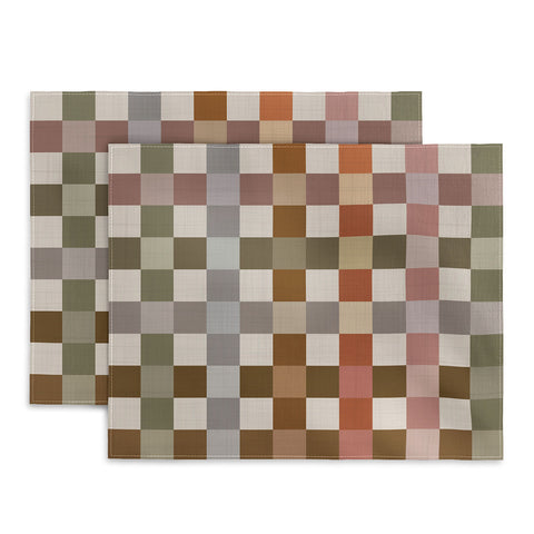 Ninola Design Multicolored Checker Natural Placemat