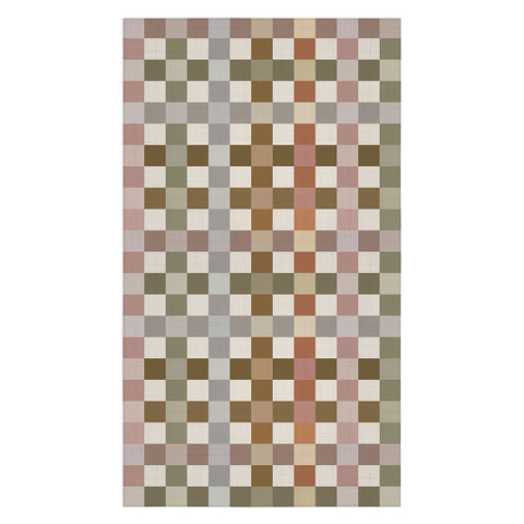 Ninola Design Multicolored Checker Natural Tablecloth