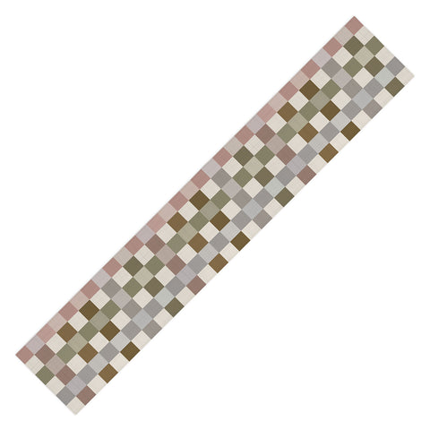 Ninola Design Multicolored Checker Natural Table Runner