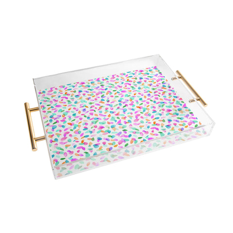 Ninola Design Multicolored Confetti Flowers Acrylic Tray