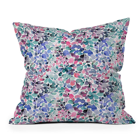 Ninola Design Multicolored Floral Ivy Pastel Outdoor Throw Pillow