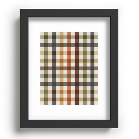 Ninola Design Multicolored Gingham Rustic Ginger Recessed Framing Rectangle