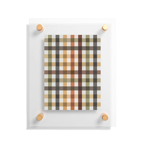 Ninola Design Multicolored Gingham Rustic Ginger Floating Acrylic Print