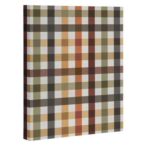 Ninola Design Multicolored Gingham Rustic Ginger Art Canvas